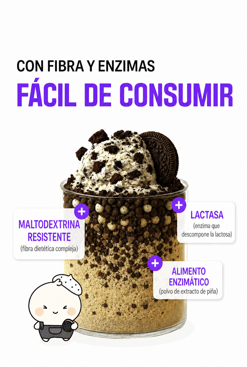 FLIMEAL con fibra, lactasa y alimento enzimático